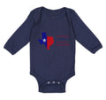 Long Sleeve Bodysuit Baby Wasn'T Born in Texas but Got Here Fast Cotton