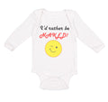 Long Sleeve Bodysuit Baby I'D Rather Be Naked! Style B Funny Humor Cotton