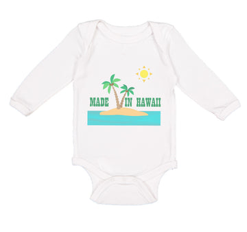 Long Sleeve Bodysuit Baby Made in Hawaii Style E Boy & Girl Clothes Cotton