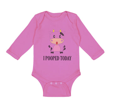 Long Sleeve Bodysuit Baby I Pooped Today Style A Funny Humor Boy & Girl Clothes