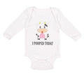 Long Sleeve Bodysuit Baby I Pooped Today Style A Funny Humor Boy & Girl Clothes