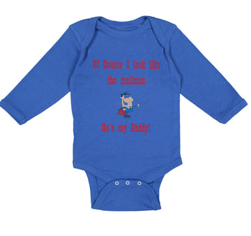 Long Sleeve Bodysuit Baby Course Look Mailman He's Daddy Dad Father's Cotton