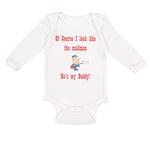 Long Sleeve Bodysuit Baby Course Look Mailman He's Daddy Dad Father's Cotton - Cute Rascals