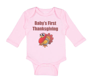 Long Sleeve Bodysuit Baby Baby's First Thanksgiving Boy & Girl Clothes Cotton