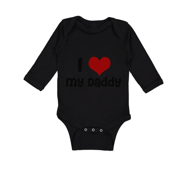 Long Sleeve Bodysuit Baby I Love My Daddy Dad Father's Day Style L Cotton