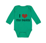 Long Sleeve Bodysuit Baby I Love My Daddy Dad Father's Day Style L Cotton