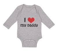 Long Sleeve Bodysuit Baby I Love My Daddy Dad Father's Day Style L Cotton