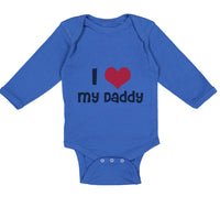 Long Sleeve Bodysuit Baby I Love My Daddy Dad Father's Day Style L Cotton