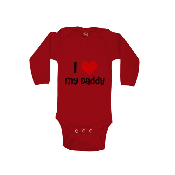 Long Sleeve Bodysuit Baby I Love My Daddy Dad Father's Day Style L Cotton