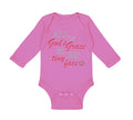 Long Sleeve Bodysuit Baby All of God's Grace in This Tiny Face Christian Cotton