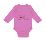 Long Sleeve Bodysuit Baby Jesus Loves Me This I Know Christian Jesus God Style B