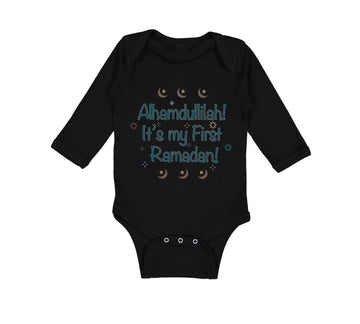 Long Sleeve Bodysuit Baby Alhamdullilah It's My First Ramadan Arabic Cotton