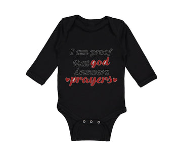 Long Sleeve Bodysuit Baby I Am Proof That God Answers Prayers Jewish Cotton