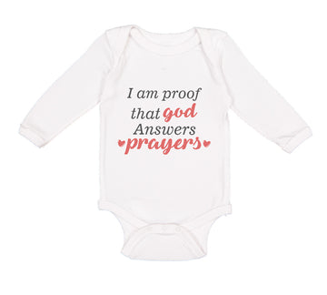 Long Sleeve Bodysuit Baby I Am Proof That God Answers Prayers Jewish Cotton