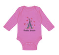 Long Sleeve Bodysuit Baby Eiffel Tower Text Petite Soeur Valentines Cotton