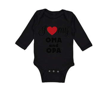 Long Sleeve Bodysuit Baby I Love My Oma & Opa German Grandparents Grandparents