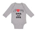 Long Sleeve Bodysuit Baby I Love My Oma & Opa German Grandparents Grandparents