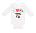 Long Sleeve Bodysuit Baby I Love My Oma & Opa German Grandparents Grandparents