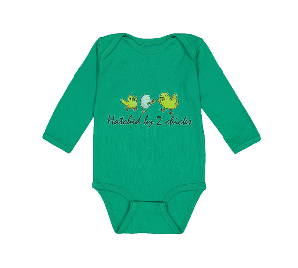 Long Sleeve Bodysuit Baby Hatched by 2 Chicks Gay Lgbtq Style A Cotton - Cute Rascals