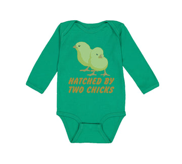 Long Sleeve Bodysuit Baby Hatched by 2 Chicks Gay Lgbtq Style B Cotton