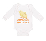 Long Sleeve Bodysuit Baby Hatched by 2 Chicks Gay Lgbtq Style B Cotton - Cute Rascals