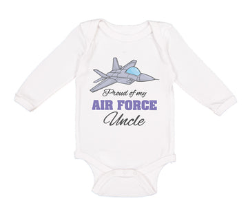 Long Sleeve Bodysuit Baby Proud of My Air Force Uncle Boy & Girl Clothes Cotton