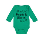 Long Sleeve Bodysuit Baby Breaking' Hearts Blasting Farts Humor Funny Cotton - Cute Rascals