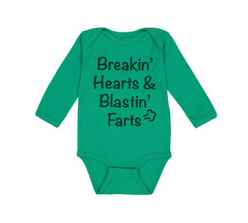 Long Sleeve Bodysuit Baby Breaking' Hearts Blasting Farts Humor Funny Cotton