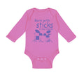 Long Sleeve Bodysuit Baby Born with Sticks in My Hands Drummer Funny Humor