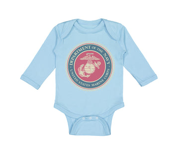 Long Sleeve Bodysuit Baby Department Navy Us Marine Corp Boy & Girl Clothes