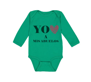 Long Sleeve Bodysuit Baby You Heart A Mis Abuelos Funny Humor Boy & Girl Clothes