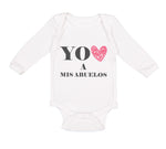 Long Sleeve Bodysuit Baby You Heart A Mis Abuelos Funny Humor Boy & Girl Clothes