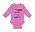 Long Sleeve Bodysuit Baby 50% Colombian 50%American 100% Awesome Cotton