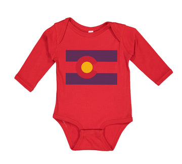 Long Sleeve Bodysuit Baby Colorado Flag Map Boy & Girl Clothes Cotton