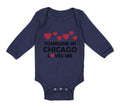 Long Sleeve Bodysuit Baby Someone in Chicago Loves Me Style B Boy & Girl Clothes