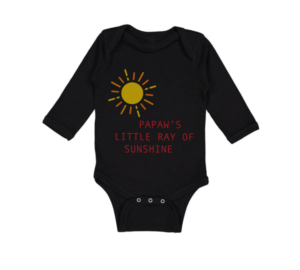 Long Sleeve Bodysuit Baby Papaw's Little Ray of Sunshine Grandpa Grandfather