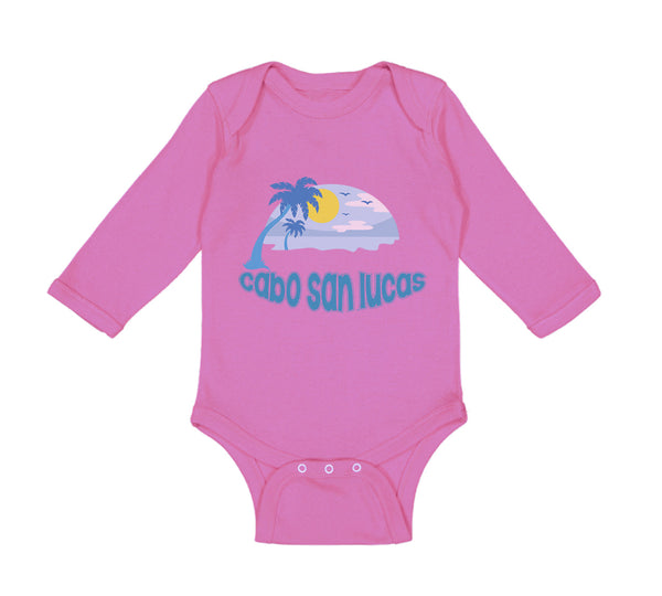 Long Sleeve Bodysuit Baby Cabo San Lucas Sunset Ocean Sea Life Cotton - Cute Rascals