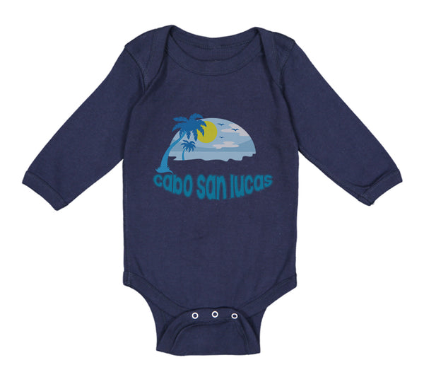 Long Sleeve Bodysuit Baby Cabo San Lucas Sunset Ocean Sea Life Cotton - Cute Rascals