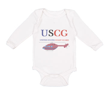 Long Sleeve Bodysuit Baby Uscg United States Coast Guard Boy & Girl Clothes