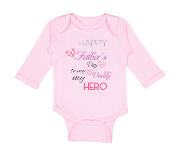 Long Sleeve Bodysuit Baby Happy Father's Day Daddy Hero Military Cotton