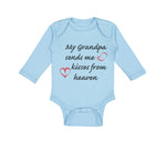 Long Sleeve Bodysuit Baby Grandpa Sends Me Kisses Heaven Grandfather Cotton - Cute Rascals