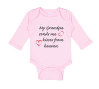 Long Sleeve Bodysuit Baby Grandpa Sends Me Kisses Heaven Grandfather Cotton - Cute Rascals