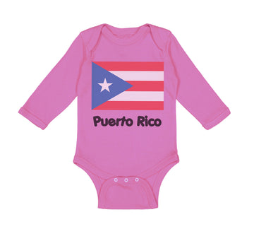 Long Sleeve Bodysuit Baby Puerto Rico Flag Boy & Girl Clothes Cotton