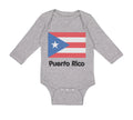 Long Sleeve Bodysuit Baby Puerto Rico Flag Boy & Girl Clothes Cotton