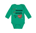 Long Sleeve Bodysuit Baby Because People Fell Love Valentines Style Cotton