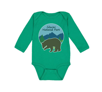 Long Sleeve Bodysuit Baby Glacier National Park Funny Humor Boy & Girl Clothes