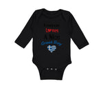 Long Sleeve Bodysuit Baby Everyone Loves A Nice Greek Boy Greece Greeks Cotton - Cute Rascals