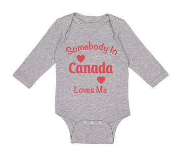 Long Sleeve Bodysuit Baby Somebody in Canada Loves Me Boy & Girl Clothes Cotton