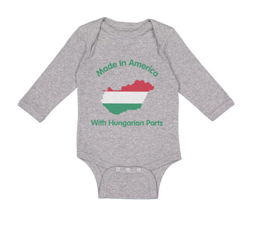 Long Sleeve Bodysuit Baby Made in America with Hungarian Parts Cotton