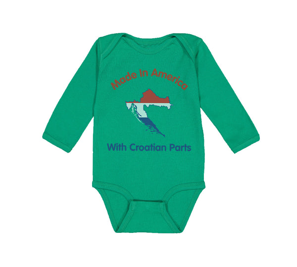 Long Sleeve Bodysuit Baby Made in America with Croatian Parts Boy & Girl Clothes